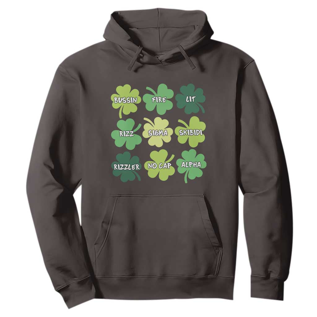 Funny St. Patrick's Day Hoodie Lit Rizz Sigma Skibidi Rizzler No Cap Alpha TS09 Dark Chocolate Print Your Wear