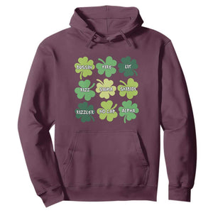 Funny St. Patrick's Day Hoodie Lit Rizz Sigma Skibidi Rizzler No Cap Alpha TS09 Maroon Print Your Wear
