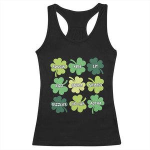 Funny St. Patrick's Day Racerback Tank Top Lit Rizz Sigma Skibidi Rizzler No Cap Alpha TS09 Black Print Your Wear
