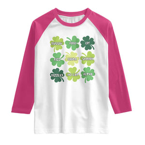Funny St. Patrick's Day Raglan Shirt Lit Rizz Sigma Skibidi Rizzler No Cap Alpha TS09 White Heliconia Print Your Wear