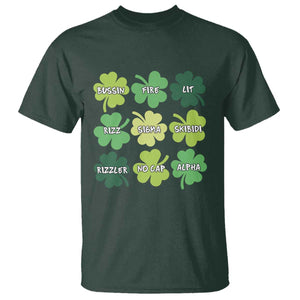 Funny St. Patrick's Day T Shirt Lit Rizz Sigma Skibidi Rizzler No Cap Alpha TS09 Dark Forest Green Print Your Wear