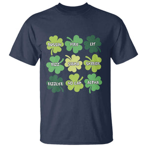 Funny St. Patrick's Day T Shirt Lit Rizz Sigma Skibidi Rizzler No Cap Alpha TS09 Navy Print Your Wear