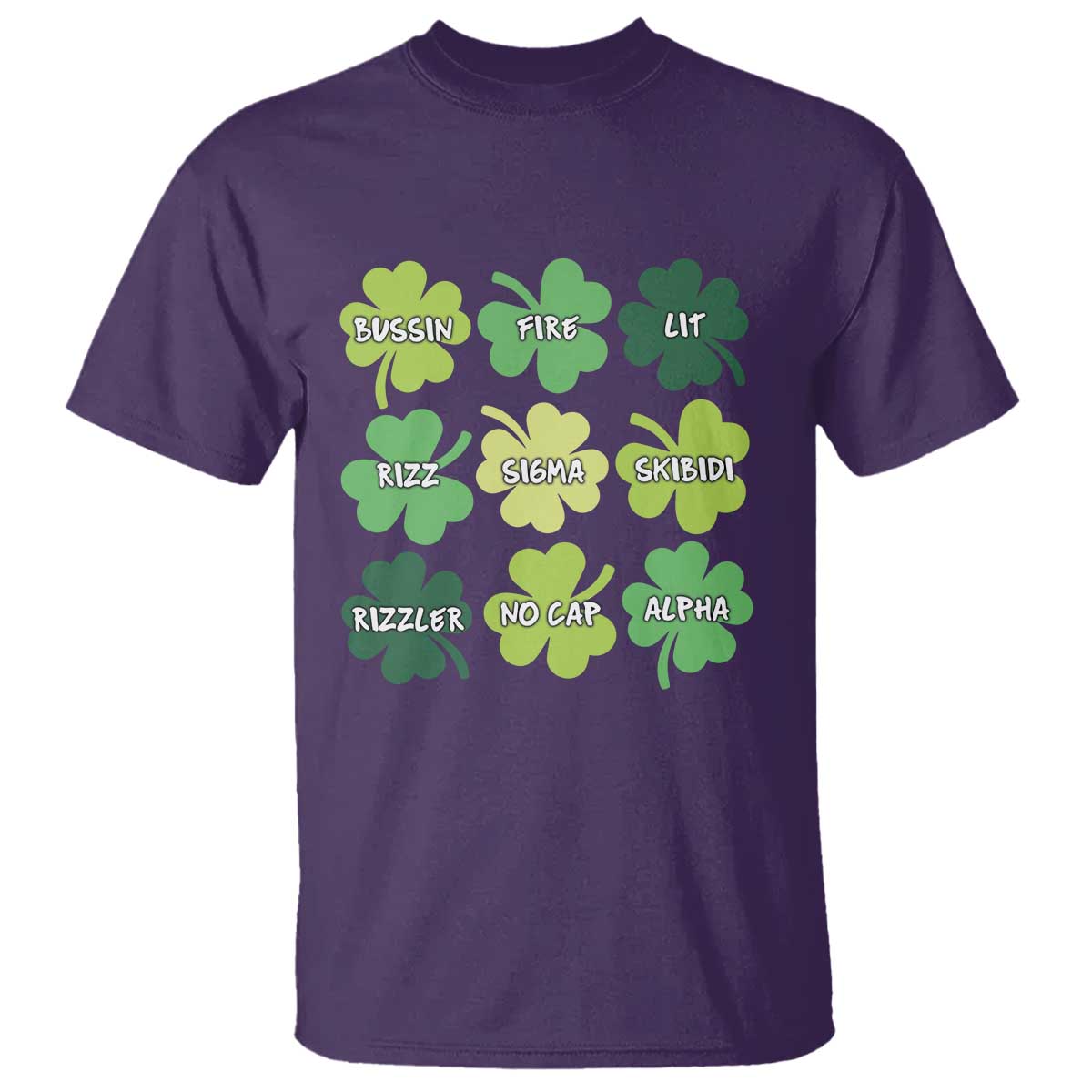 Funny St. Patrick's Day T Shirt Lit Rizz Sigma Skibidi Rizzler No Cap Alpha TS09 Purple Print Your Wear