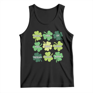 Funny St. Patrick's Day Tank Top Lit Rizz Sigma Skibidi Rizzler No Cap Alpha TS09 Black Print Your Wear