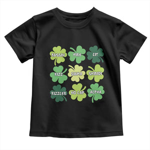 Funny St. Patrick's Day Toddler T Shirt Lit Rizz Sigma Skibidi Rizzler No Cap Alpha TS09 Black Print Your Wear