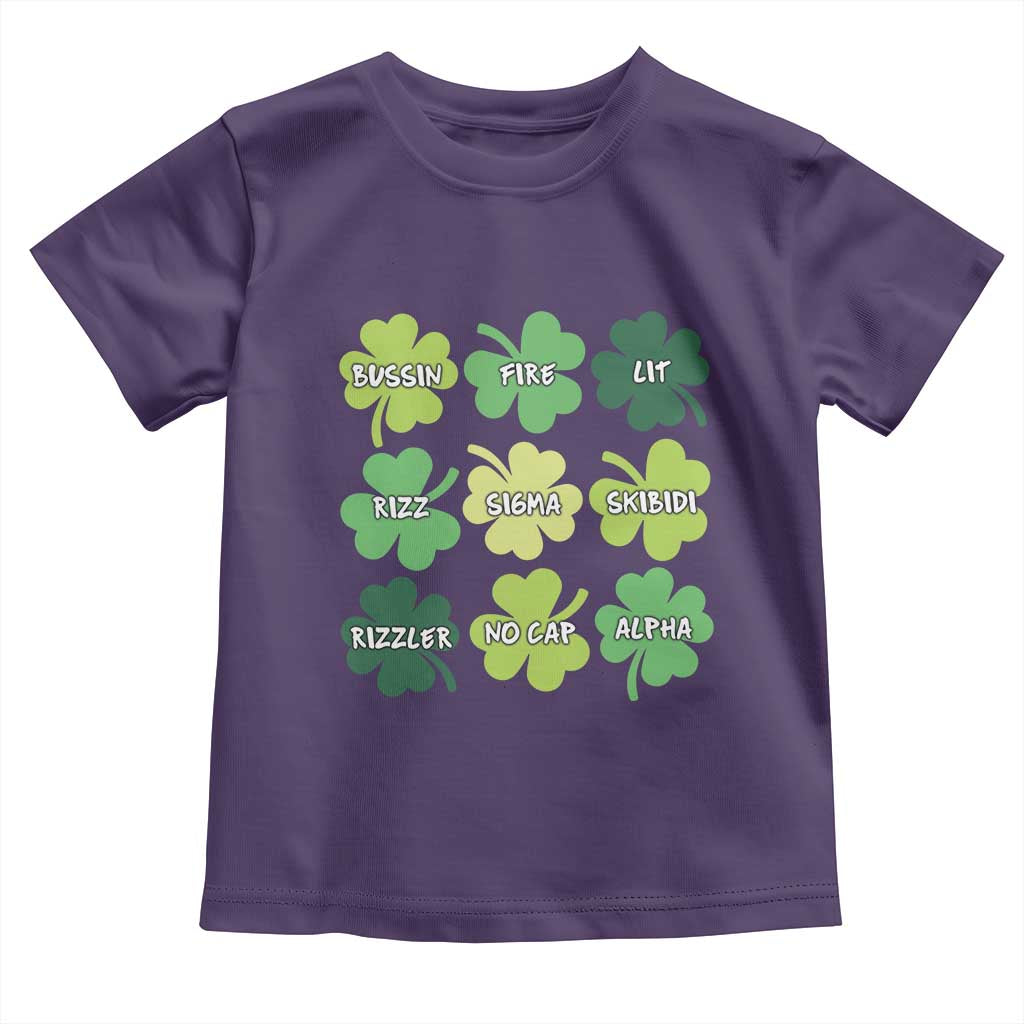 Funny St. Patrick's Day Toddler T Shirt Lit Rizz Sigma Skibidi Rizzler No Cap Alpha TS09 Purple Print Your Wear