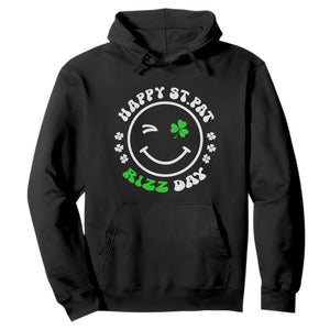 Funny St. Patrick's Day Hoodie Happy St Pat Rizz Day Shamrock Lucky Face TS09 Black Print Your Wear