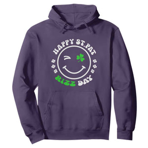 Funny St. Patrick's Day Hoodie Happy St Pat Rizz Day Shamrock Lucky Face TS09 Purple Print Your Wear