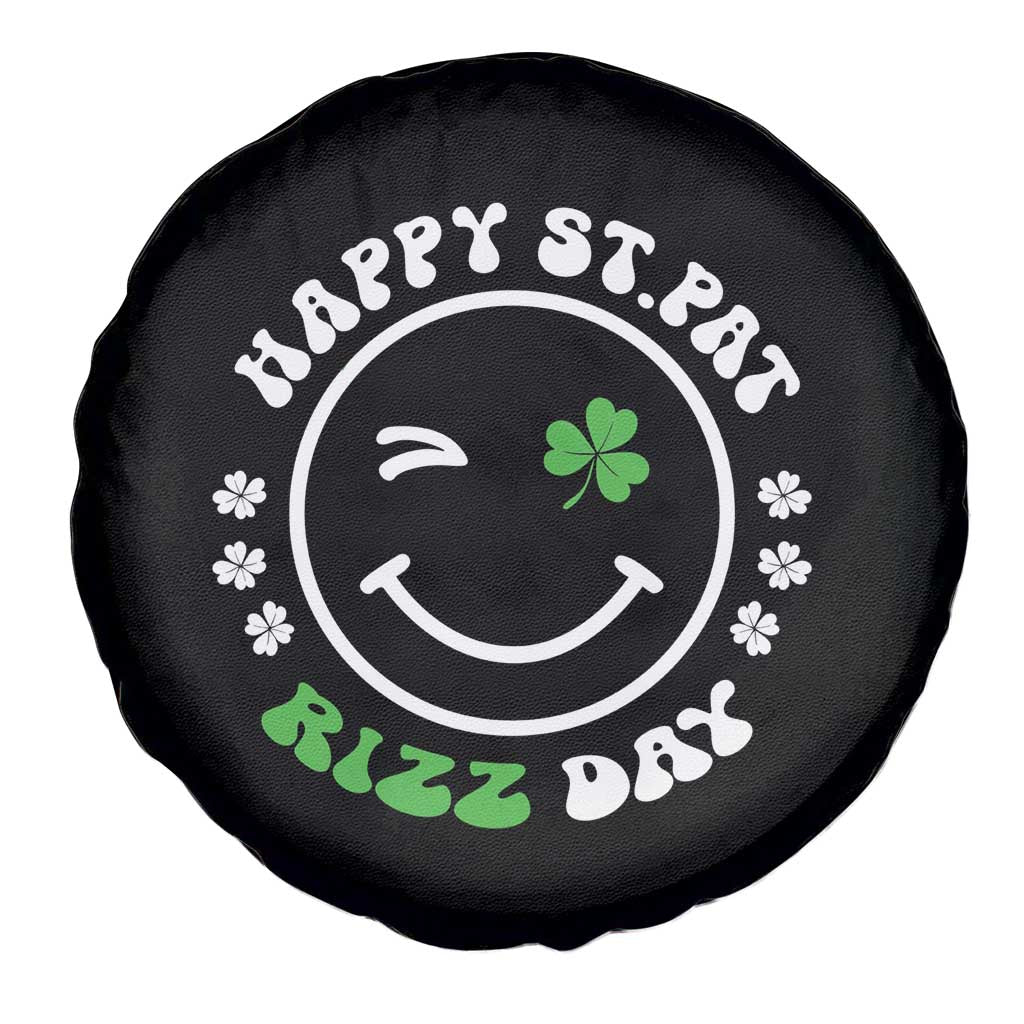 Funny St. Patrick's Day Spare Tire Cover Happy St Pat Rizz Day Shamrock Lucky Face TS09 Print Your Wear
