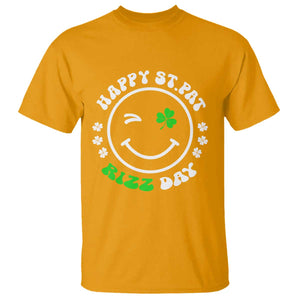 Funny St. Patrick's Day T Shirt Happy St Pat Rizz Day Shamrock Lucky Face TS09 Gold Print Your Wear