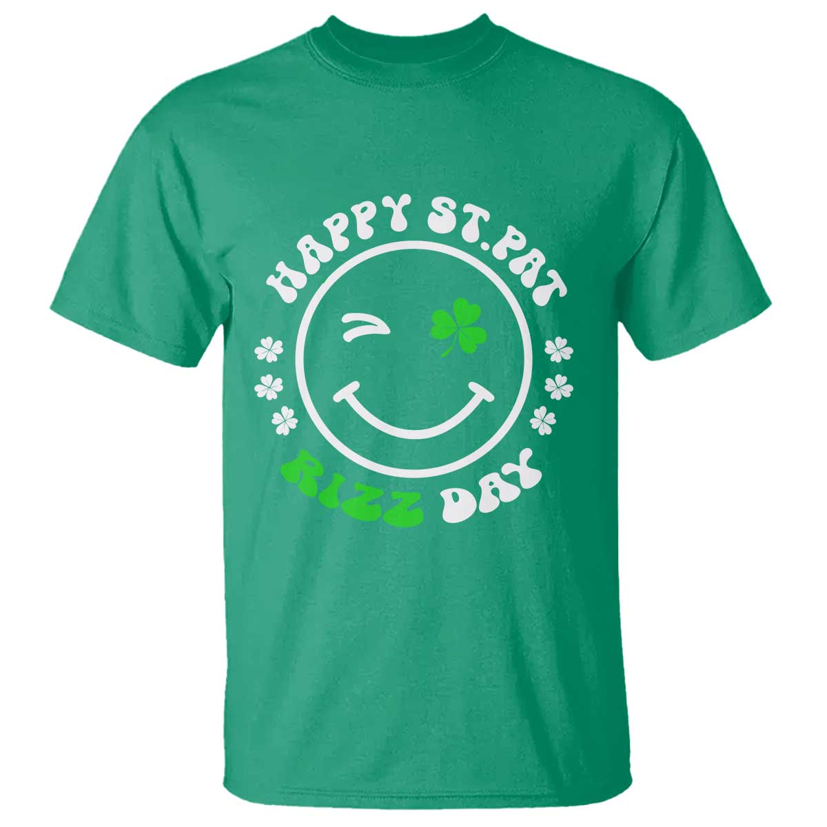 Funny St. Patrick's Day T Shirt Happy St Pat Rizz Day Shamrock Lucky Face TS09 Irish Green Print Your Wear