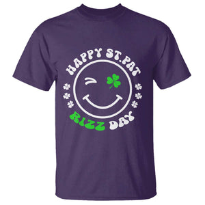 Funny St. Patrick's Day T Shirt Happy St Pat Rizz Day Shamrock Lucky Face TS09 Purple Print Your Wear