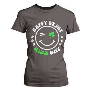Funny St. Patrick's Day T Shirt For Women Happy St Pat Rizz Day Shamrock Lucky Face TS09 Dark Chocolate Print Your Wear