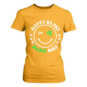 Funny St. Patrick's Day T Shirt For Women Happy St Pat Rizz Day Shamrock Lucky Face TS09 Gold Print Your Wear