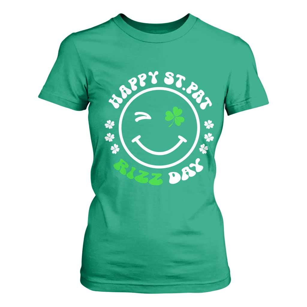 Funny St. Patrick's Day T Shirt For Women Happy St Pat Rizz Day Shamrock Lucky Face TS09 Irish Green Print Your Wear