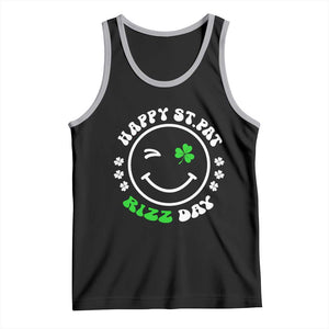 Funny St. Patrick's Day Tank Top Happy St Pat Rizz Day Shamrock Lucky Face TS09 Black Athletic Heather Print Your Wear