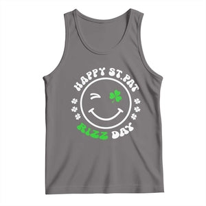Funny St. Patrick's Day Tank Top Happy St Pat Rizz Day Shamrock Lucky Face TS09 Deep Heather Print Your Wear