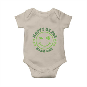 Funny St. Patrick's Day Baby Onesie Happy St Pat Rizz Day Lucky Shamrock Face TS09 Sand Print Your Wear