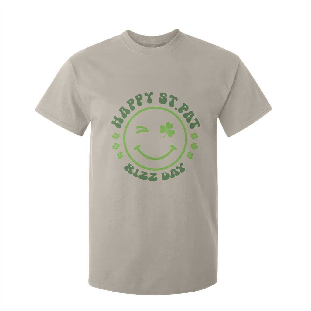 Funny St. Patrick's Day T Shirt For Kid Happy St Pat Rizz Day Lucky Shamrock Face TS09 Sand Print Your Wear