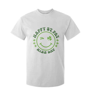 Funny St. Patrick's Day T Shirt For Kid Happy St Pat Rizz Day Lucky Shamrock Face TS09 White Print Your Wear