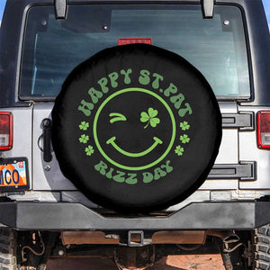 Funny St. Patrick's Day Spare Tire Cover Happy St Pat Rizz Day Lucky Shamrock Face TS09 No hole Black Print Your Wear