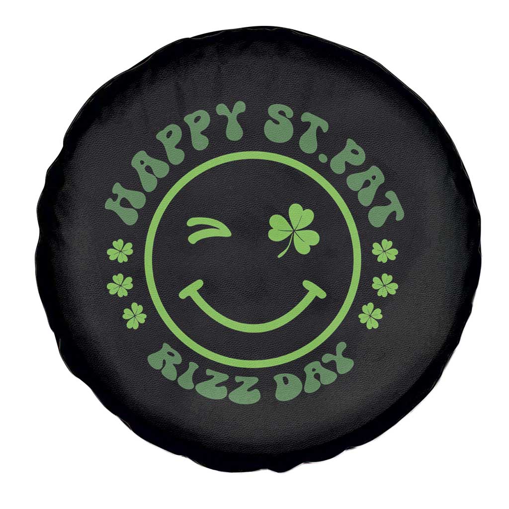 Funny St. Patrick's Day Spare Tire Cover Happy St Pat Rizz Day Lucky Shamrock Face TS09 Print Your Wear