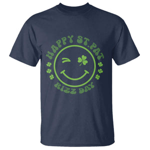 Funny St. Patrick's Day T Shirt Happy St Pat Rizz Day Lucky Shamrock Face TS09 Navy Print Your Wear