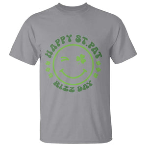 Funny St. Patrick's Day T Shirt Happy St Pat Rizz Day Lucky Shamrock Face TS09 Sport Gray Print Your Wear