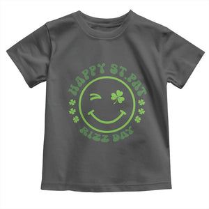 Funny St. Patrick's Day Toddler T Shirt Happy St Pat Rizz Day Lucky Shamrock Face TS09 Dark Heather Print Your Wear