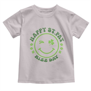 Funny St. Patrick's Day Toddler T Shirt Happy St Pat Rizz Day Lucky Shamrock Face TS09 Ice Gray Print Your Wear