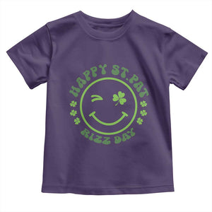 Funny St. Patrick's Day Toddler T Shirt Happy St Pat Rizz Day Lucky Shamrock Face TS09 Purple Print Your Wear