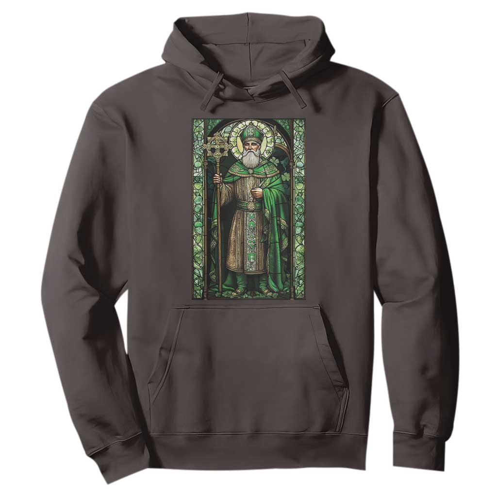 St. Patrick's Day Hoodie Saint Patrick Art Aesthetic Stained Glass TS09 Dark Chocolate Print Your Wear