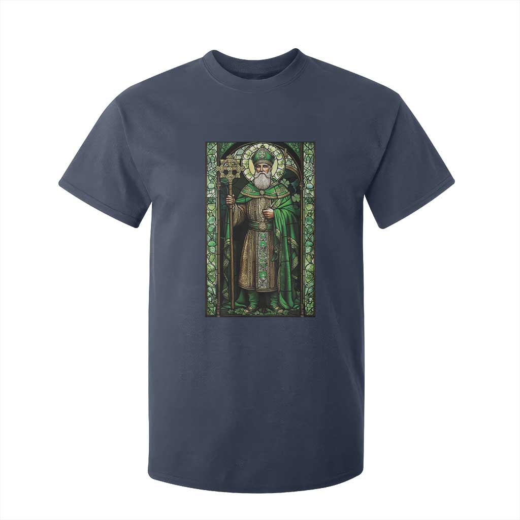 St. Patrick's Day T Shirt For Kid Saint Patrick Art Aesthetic Stained Glass TS09 Navy Print Your Wear