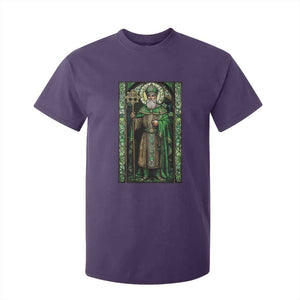 St. Patrick's Day T Shirt For Kid Saint Patrick Art Aesthetic Stained Glass TS09 Purple Print Your Wear