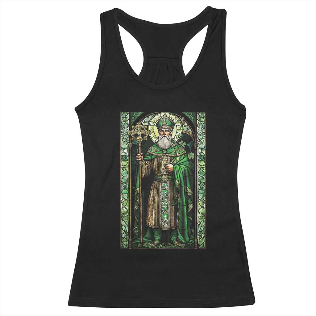 St. Patrick's Day Racerback Tank Top Saint Patrick Art Aesthetic Stained Glass TS09 Black Print Your Wear