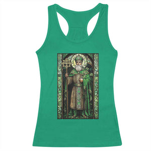 St. Patrick's Day Racerback Tank Top Saint Patrick Art Aesthetic Stained Glass TS09 Irish Green Print Your Wear