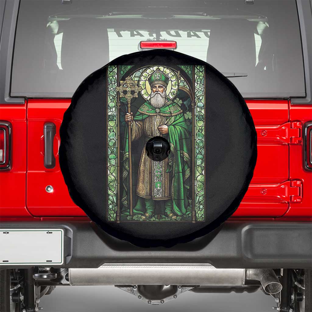 St. Patrick's Day Spare Tire Cover Saint Patrick Art Aesthetic Stained Glass TS09 Black Print Your Wear
