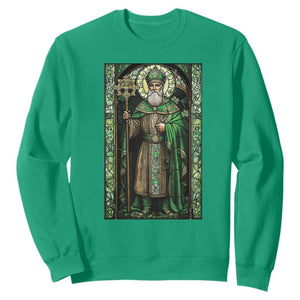 St. Patrick's Day Sweatshirt Saint Patrick Art Aesthetic Stained Glass TS09 Irish Green Print Your Wear