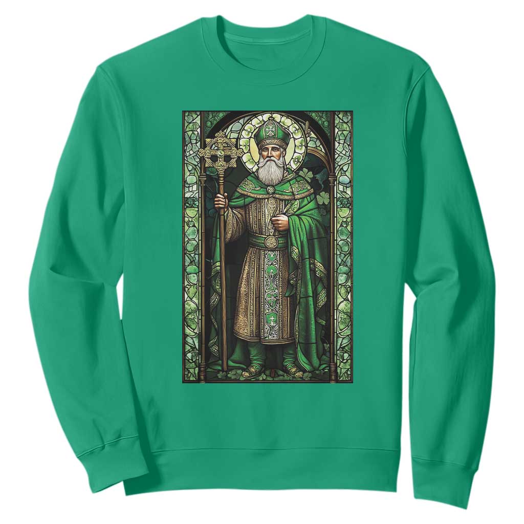 St. Patrick's Day Sweatshirt Saint Patrick Art Aesthetic Stained Glass TS09 Irish Green Print Your Wear
