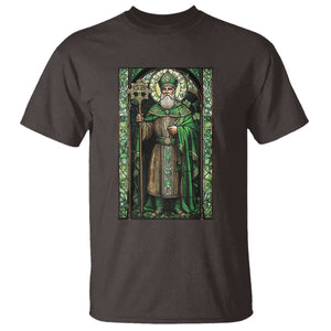 St. Patrick's Day T Shirt Saint Patrick Art Aesthetic Stained Glass TS09 Dark Chocolate Print Your Wear