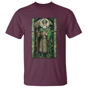 St. Patrick's Day T Shirt Saint Patrick Art Aesthetic Stained Glass TS09 Maroon Print Your Wear