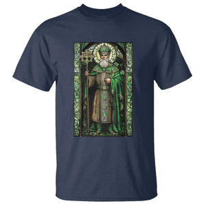 St. Patrick's Day T Shirt Saint Patrick Art Aesthetic Stained Glass TS09 Navy Print Your Wear