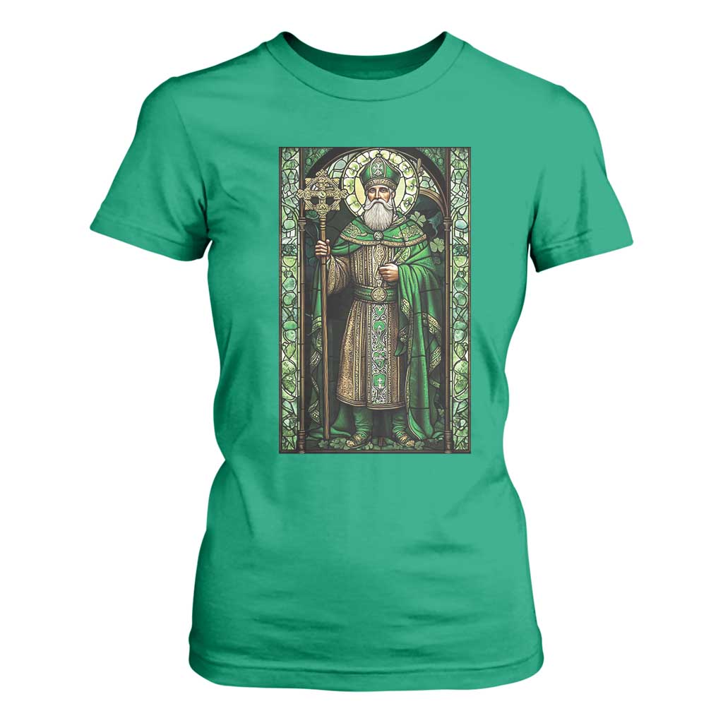 St. Patrick's Day T Shirt For Women Saint Patrick Art Aesthetic Stained Glass TS09 Irish Green Print Your Wear
