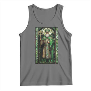 St. Patrick's Day Tank Top Saint Patrick Art Aesthetic Stained Glass TS09 Black Heather Print Your Wear