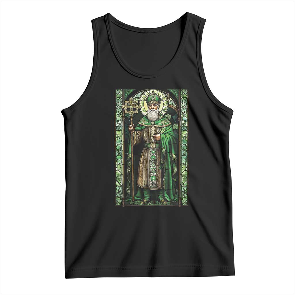 St. Patrick's Day Tank Top Saint Patrick Art Aesthetic Stained Glass TS09 Black Print Your Wear