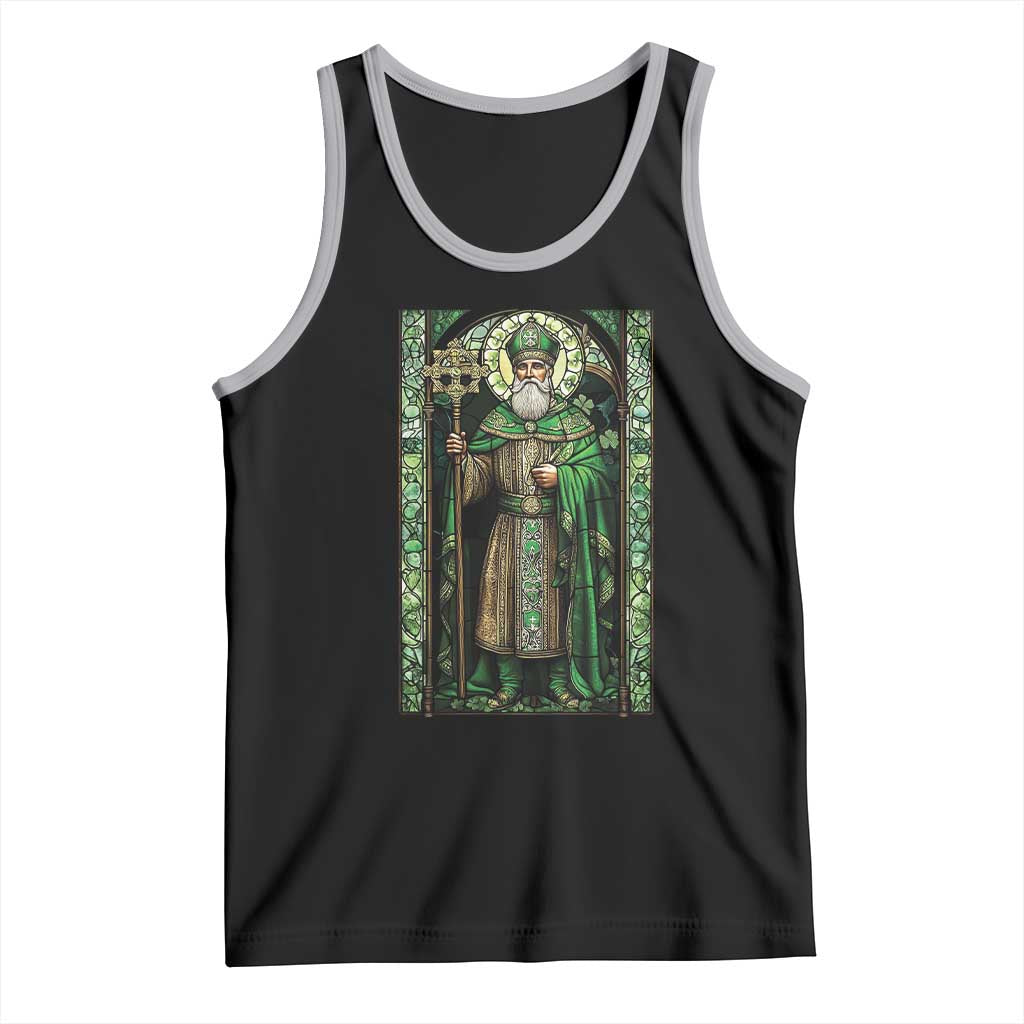 St. Patrick's Day Tank Top Saint Patrick Art Aesthetic Stained Glass TS09 Black Athletic Heather Print Your Wear
