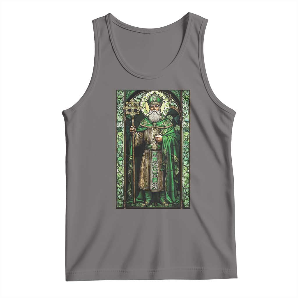 St. Patrick's Day Tank Top Saint Patrick Art Aesthetic Stained Glass TS09 Deep Heather Print Your Wear