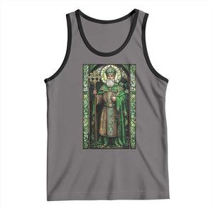 St. Patrick's Day Tank Top Saint Patrick Art Aesthetic Stained Glass TS09 Deep Heather Black Print Your Wear