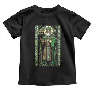 St. Patrick's Day Toddler T Shirt Saint Patrick Art Aesthetic Stained Glass TS09 Black Print Your Wear