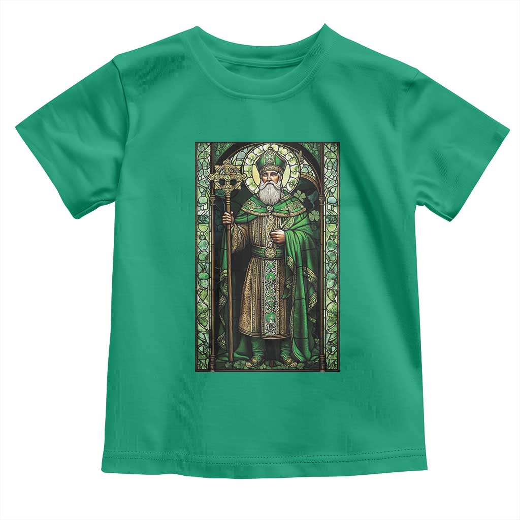 St. Patrick's Day Toddler T Shirt Saint Patrick Art Aesthetic Stained Glass TS09 Irish Green Print Your Wear